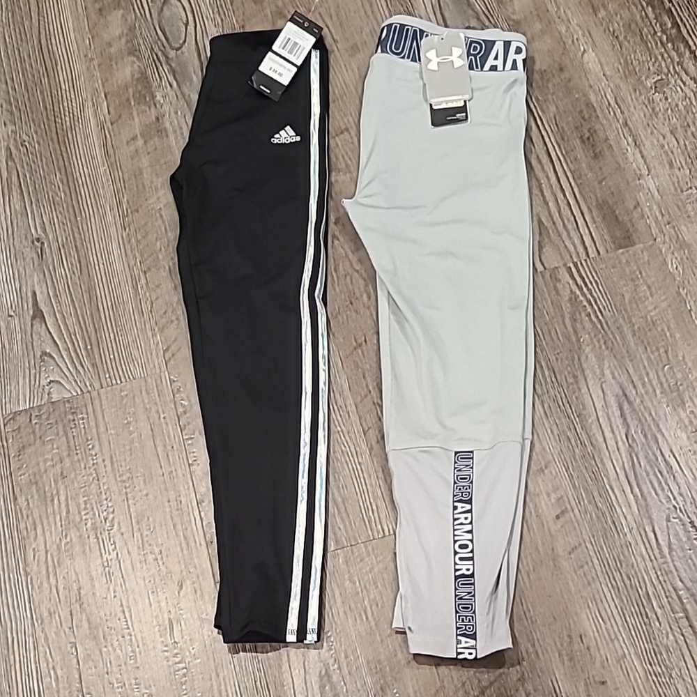 Under Armour/Adidas 2 Pack of  Leggings Size Large